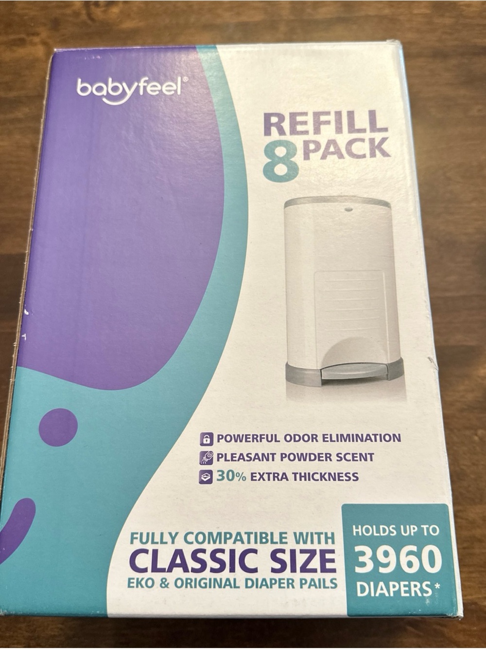 Babyfeel Refill Pack Compatible CLASSIC Size Diaper Pails Holds - Open 7 New